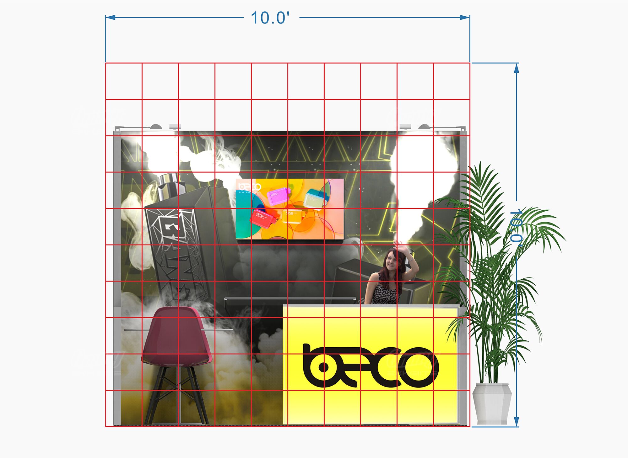 RLU1010-01 - 10'x10' Trade Show Booth Rental