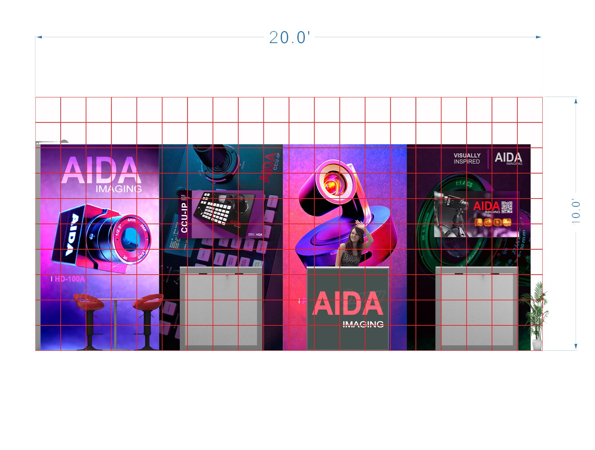 STL1020-01 - 10'x20' Trade Show Booth Rental