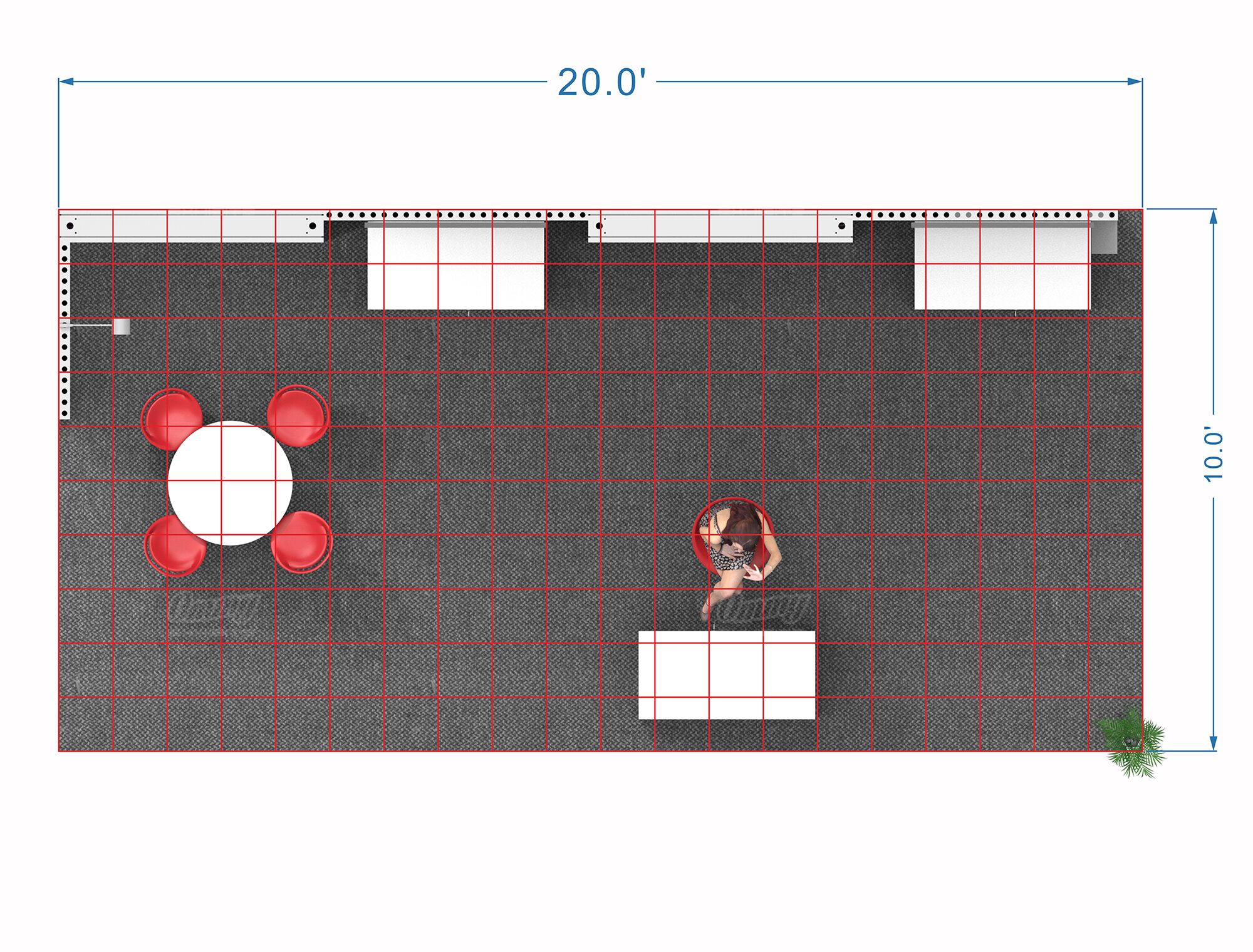 STL1020-01 - 10'x20' Trade Show Booth Rental